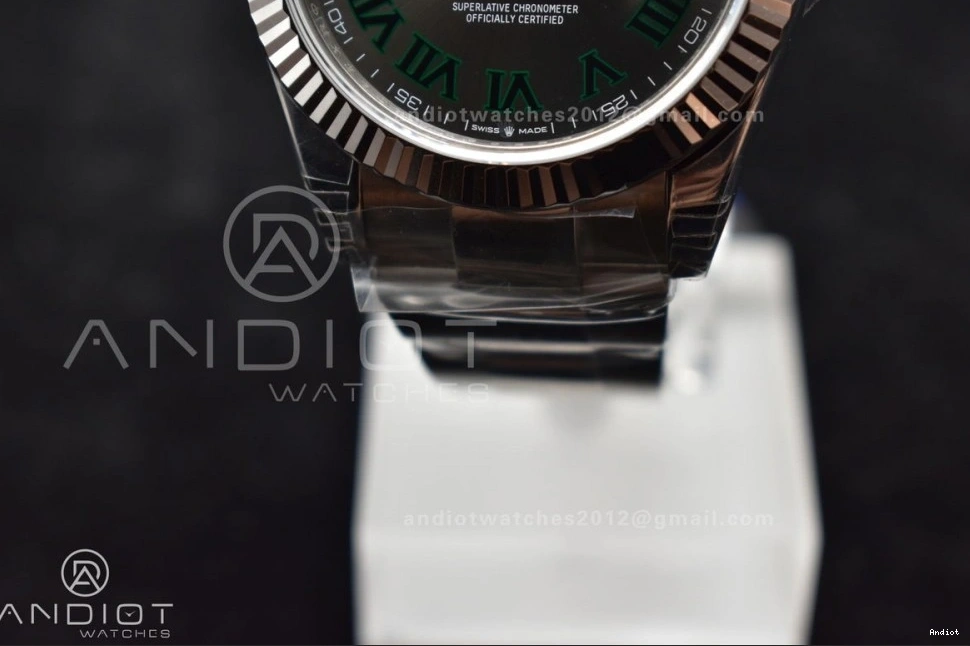 DateJust 904L Gray Dial Green Oyster SS Best 1:1 on VSF Roman 41 Bracelet VS3235 Edition 126330 1113